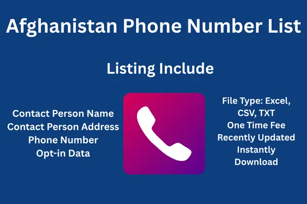 Afghanistan phone number list